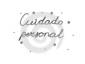 Cuidado personal phrase handwritten with a calligraphy brush. Personal care in spanish. Modern brush calligraphy. Isolated word photo