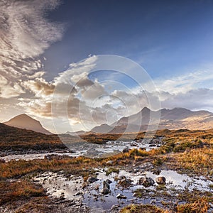 Cuillins from Sligachan, Skye photo