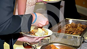 Cuisine culinary buffet dinner catering dining food celebration party concept