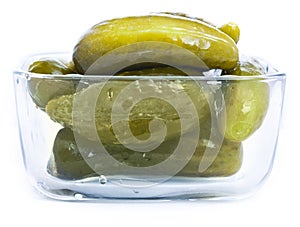 Cuke gherkin on white background