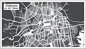 Culiacan Mexico City Map in Retro Style. Outline Map photo