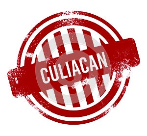 Culiacan - Red grunge button, stamp photo