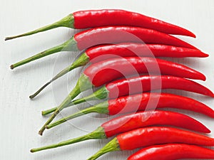 Culinary background. Close up of red hot chili peppers.