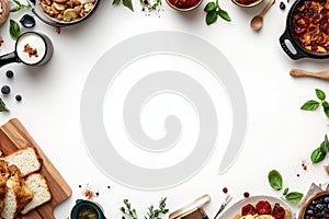 Culinary Canvas: Fresh Ingredients on White