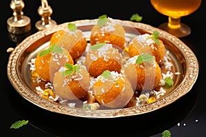 Culinary gems Indian motichoor laddoo, spherical sweets that captivate with every bite