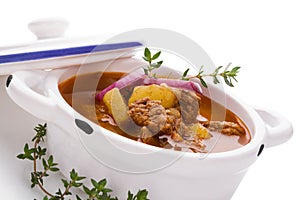 Culinary goulash soup.