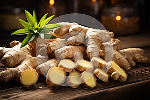 Culinary graphics Ginger root, a healthy and spicy culinary component