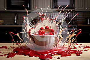 Culinary mishaps, spilled pie batter, creatively fused ingredients, kitchen accidents