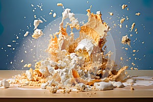 Culinary mishaps, spilled pie batter, creatively fused ingredients, kitchen accidents