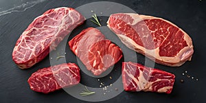 Culinary Presentation of Raw Marbled Beef