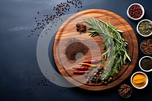 Culinary presentation Spices, herbs mock up banner for menu showcase