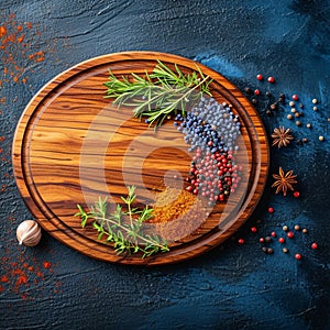 Culinary presentation Spices, herbs mock up banner for menu showcase