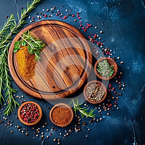 Culinary presentation Spices, herbs mock up banner for menu showcase