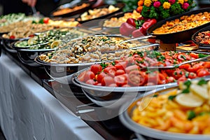 Culinary spread Abundant view of delectable buffet food options