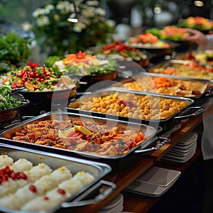 Culinary spread Abundant view of delectable buffet food options