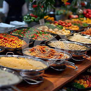 Culinary spread Abundant view of delectable buffet food options