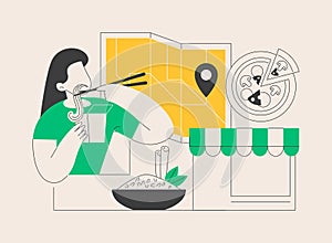 Culinary tourism abstract concept vector illustration.