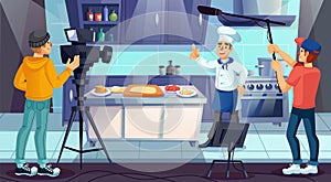 Culinary tv show program recording broadcasting