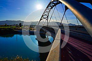 Cullera bridge over Xuquer Jucar river of Valencia