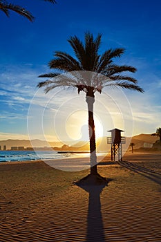 Cullera Playa los Olivos beach sunset in Valencia