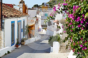 Cullera village streets in Mediterranean Valencia photo