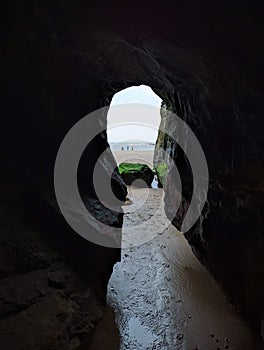 Cullercoats harbour from the cave, North Tyneside