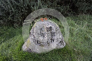 Culloden Battlefield headstone for mixed clans photo