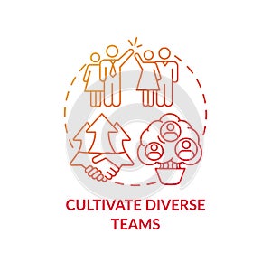 Cultivate diverse teams concept icon