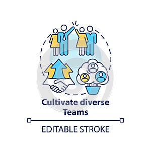 Cultivate diverse teams concept icon