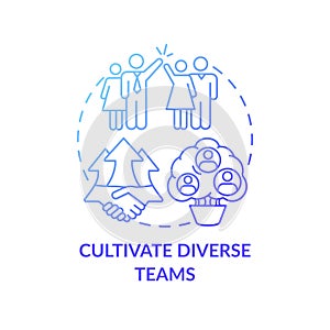 Cultivate diverse teams concept icon