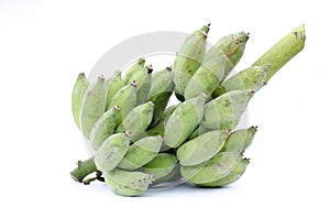 Cultivated banana on white background.