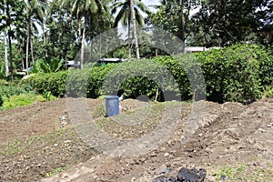 Cultivated and fertiled soil in the sloping areas.