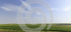 Cultivated fields in the mountains of Gobustan (Azerbaijan)