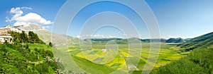 cultivated fields of Pian Prande of Castelluccio di Norcia Perugia Umbria Italy landscape photo