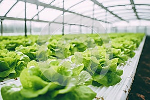 Cultivating fresh greens in a glasshouse