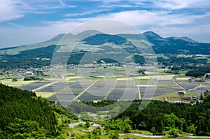 Cultivation area and mountains