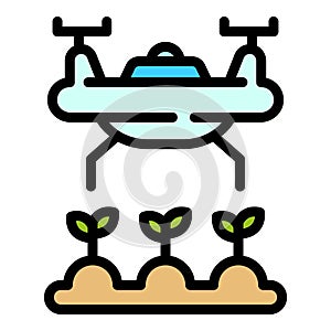 Cultivation drone icon vector flat