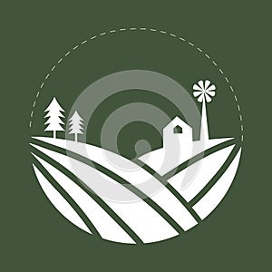 Cultivation of land farming logo illustration