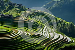 Cultivation on terraces, Paddy, Longshen, China