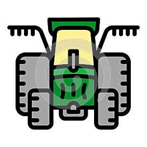 Cultivation tractor icon, outline style