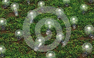 Cultivation of unlit light bulbs photo