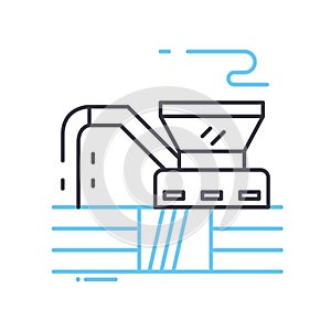 cultivator line icon, outline symbol, vector illustration, concept sign