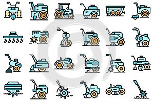 Cultivator machine icon outline vector. Agriculture agronomy