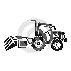 Cultivator tractor icon, simple style