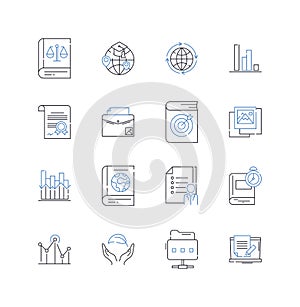 Cultural anthropology line icons collection. Ethnography, Kinship, Rituals, Socialization, Symbolism, Colonialism