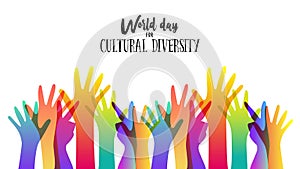 Cultural Diversity Day diverse hand concept illustration