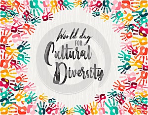 Cultural Diversity Day diverse hand print card