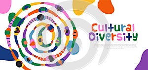 Cultural Diversity people friend round template