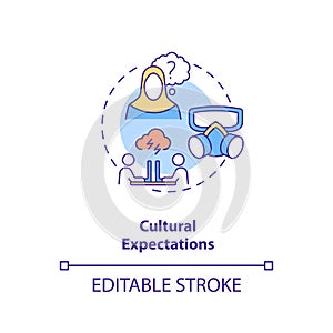 Cultural expectations concept icon