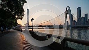 Guangzhou - Scenery along the the Pearl River before and after sunset